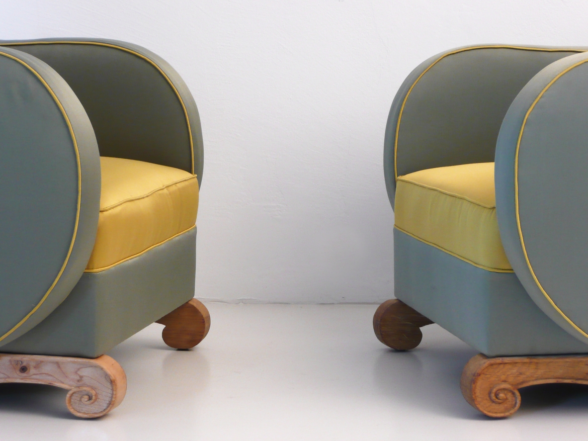 Pair of rare Art Deco Armchairs, France, 1930's.
