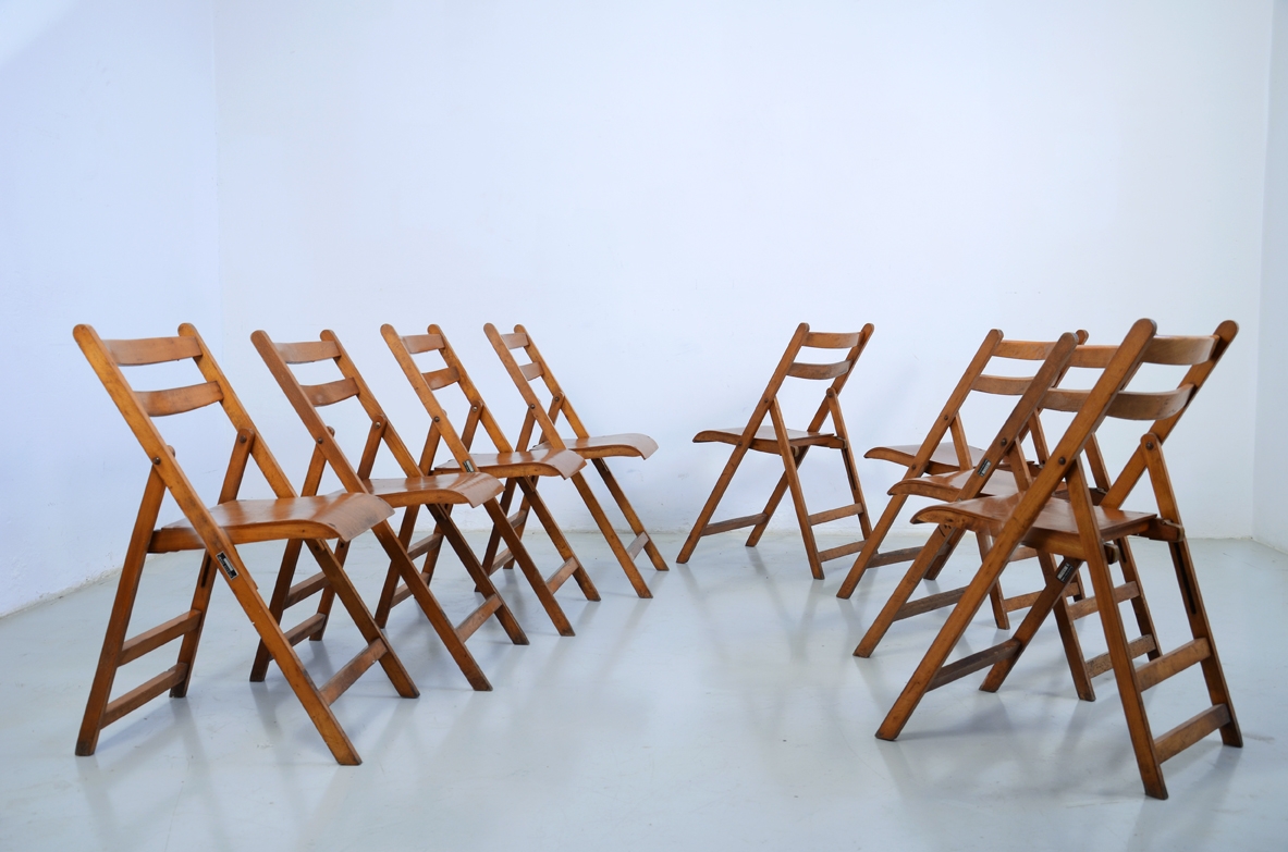 Italian 1950's set of 10 chairs from the University of Padua.