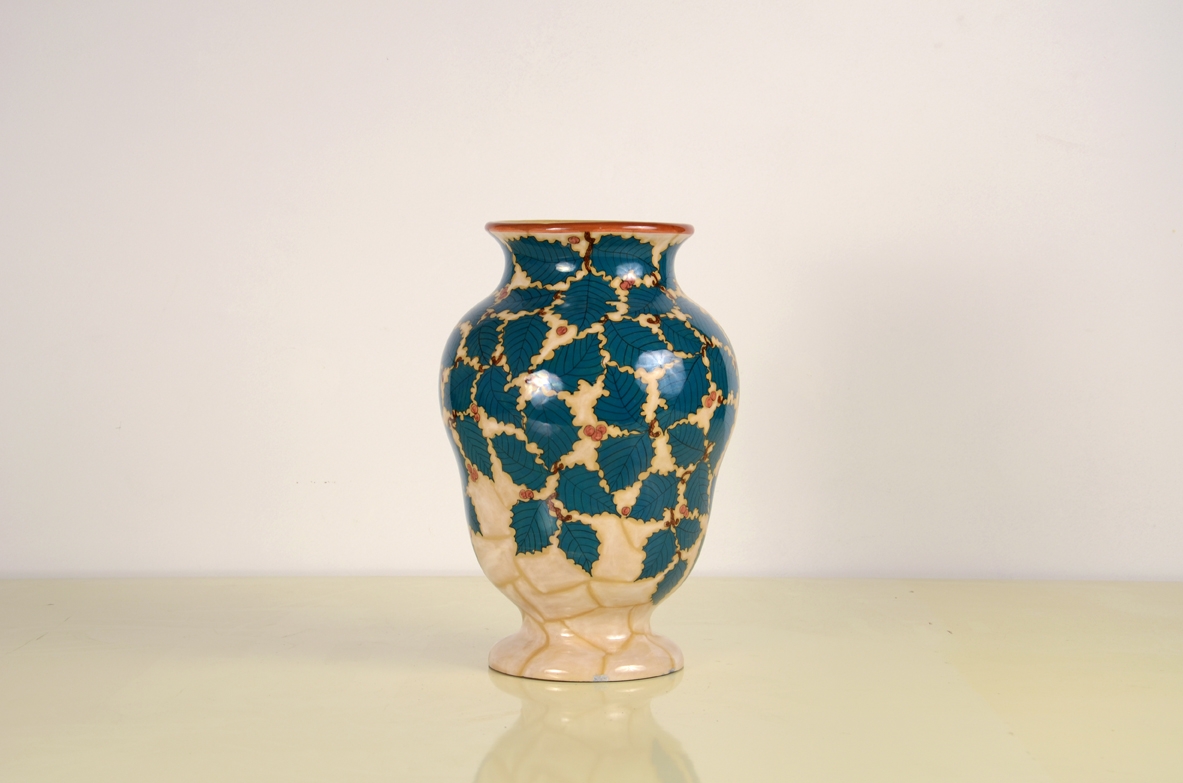 Fenice Albisola, splendido vaso in ceramica anni '30 marcato "Fenice Albisola 41".