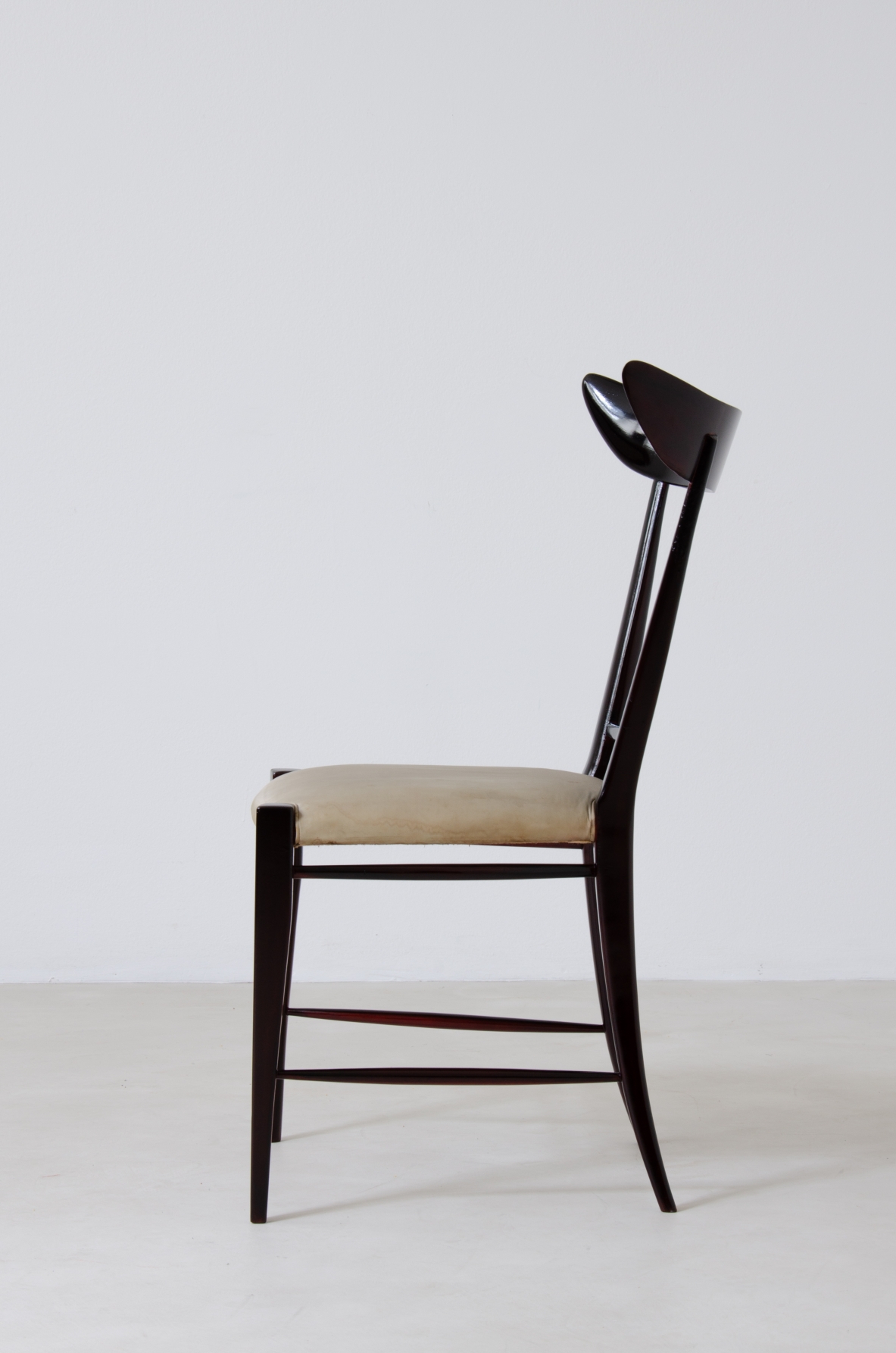 Silvio Cavatorta, rare set of 6 chairs in mahogany.  Manifactured by Cavatorta & Co. Italy, 1950s.