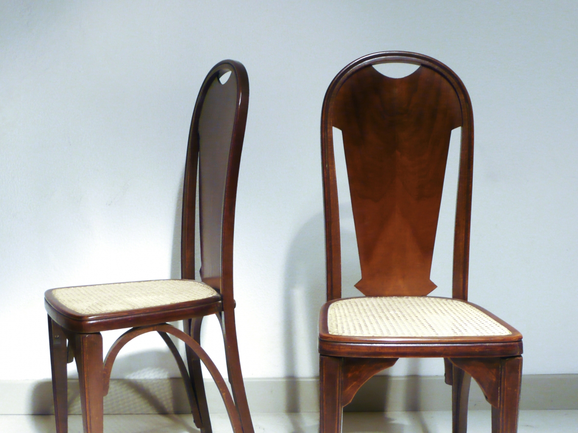 Pair of high back chairs, Vienna 1900'.