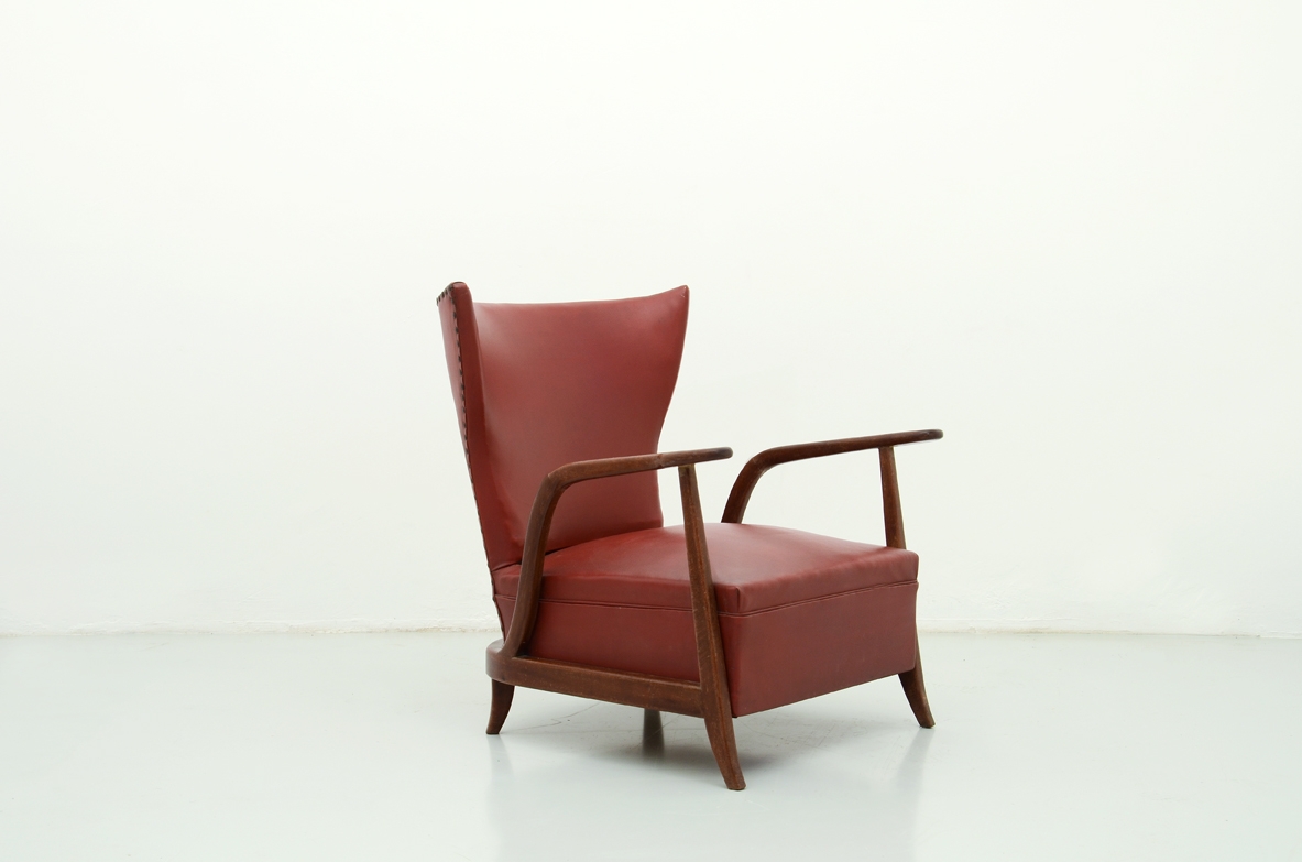 Enzo Ciuti, 1950's beautiful armchair in oak.