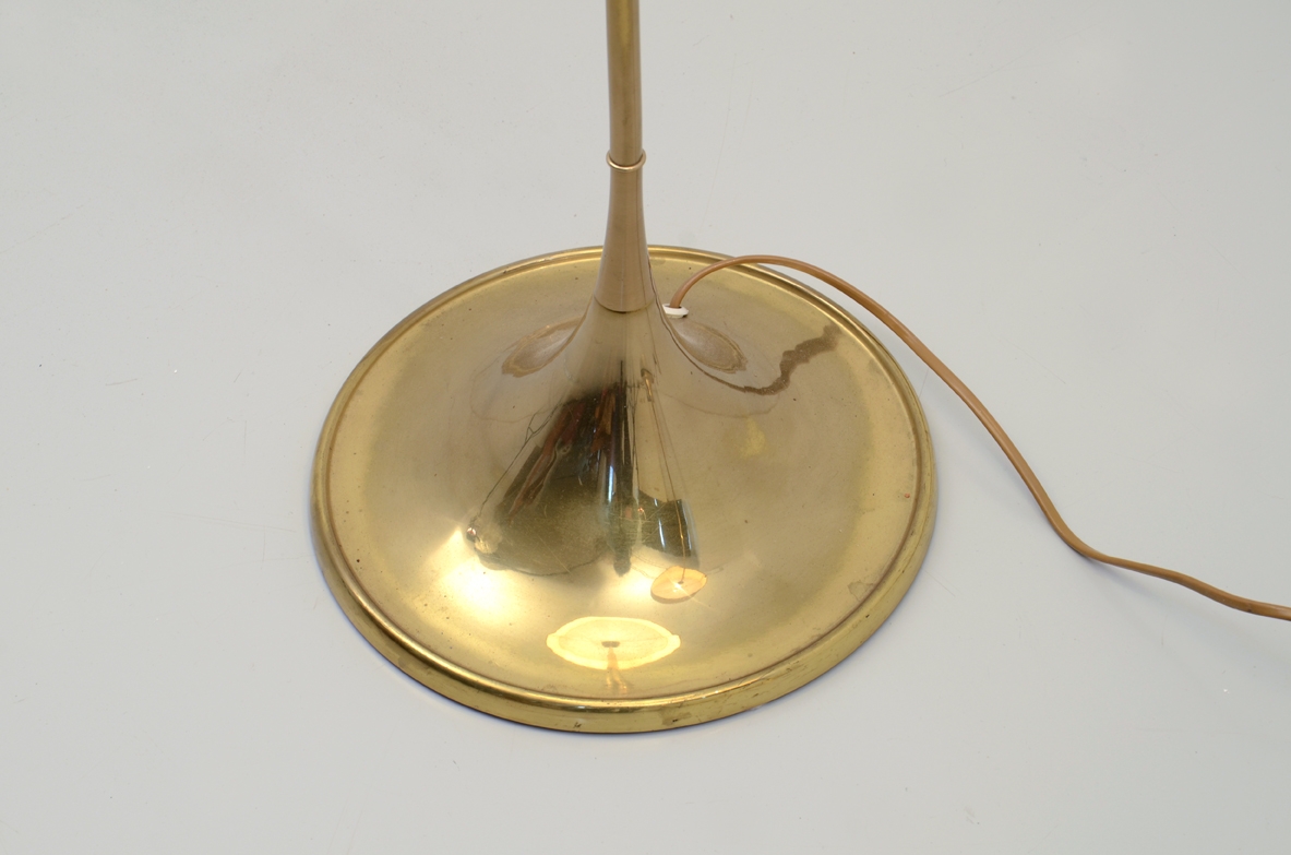 Pair of 1950's Scandinavian Bergboms floor lamps in brass.