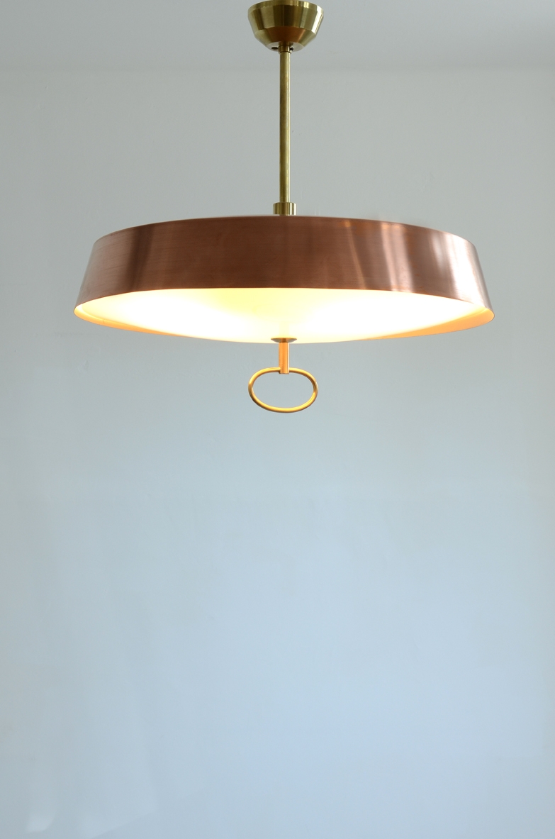 1950's Vintage pendant lamp in copper