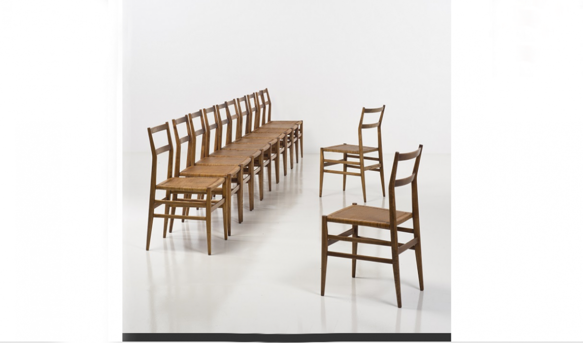 Gio Ponti, gruppo di 8 sedie modello leggera