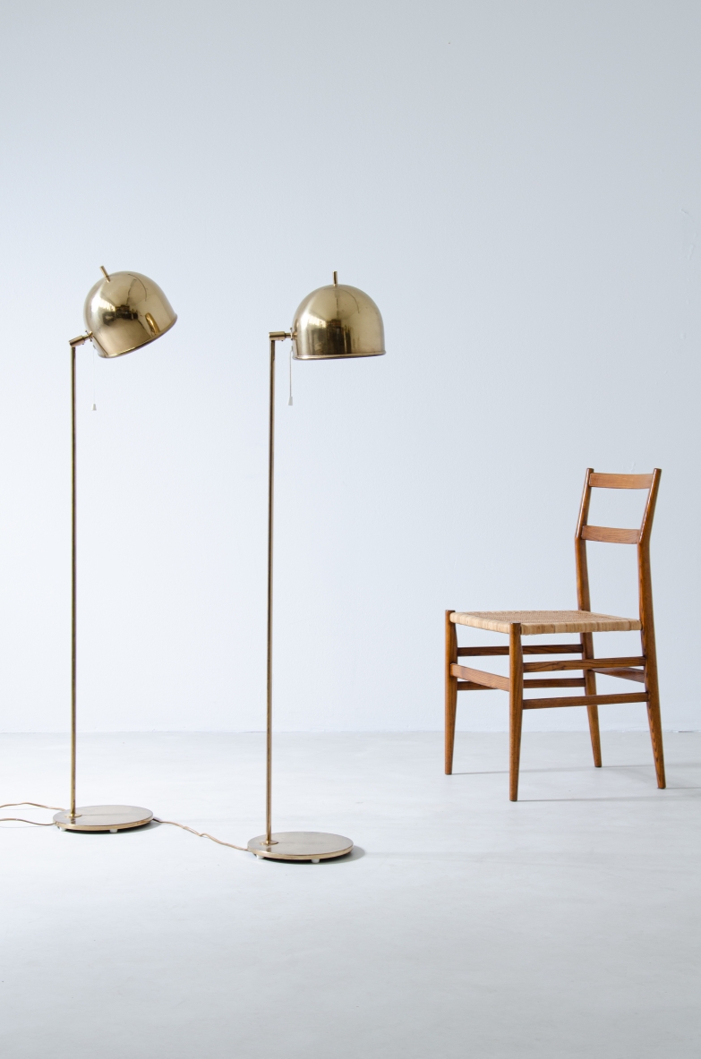 Rare Swedish floor lamps in brass produced by Bergoms Sweden in 1960's.