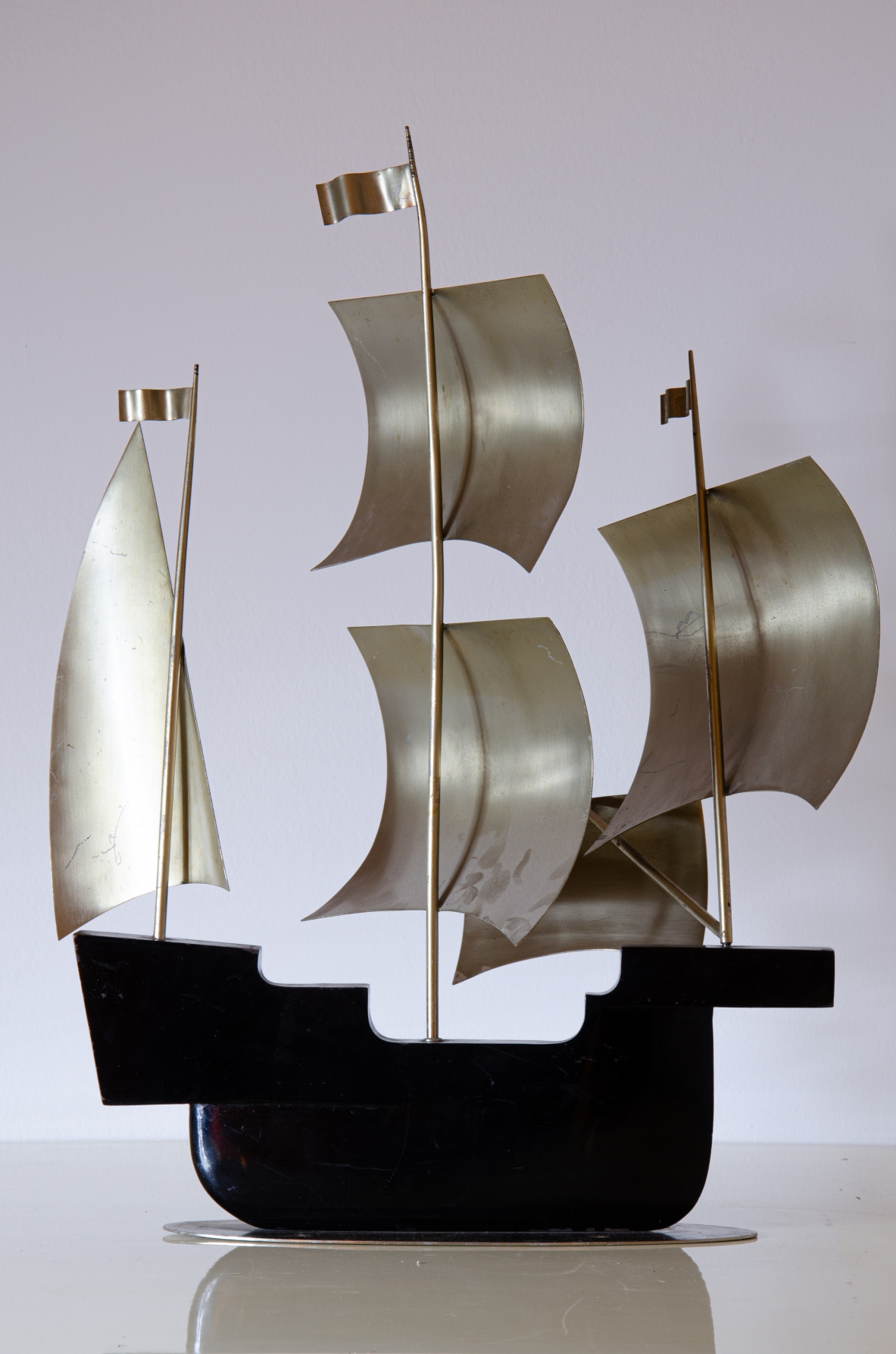 Gio Ponti, splendid 1930's sailing ship in shaped wood.