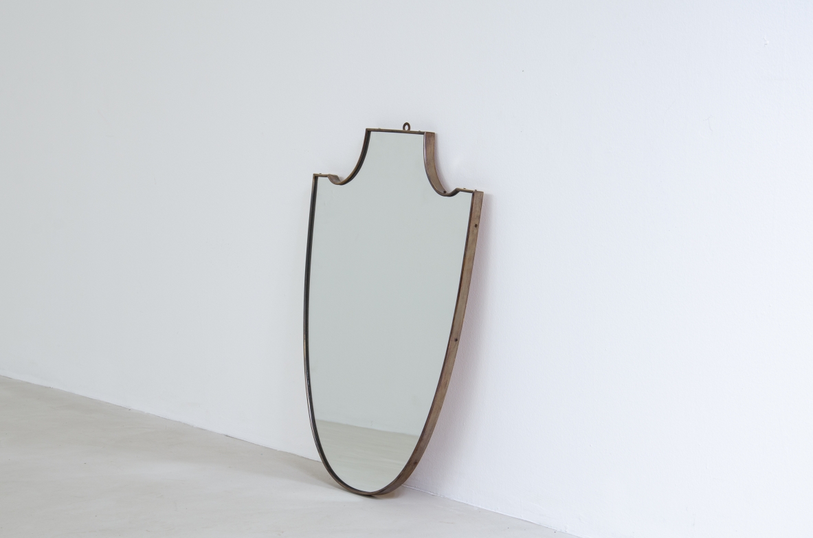 Brass framed mirror, 1950s. 
