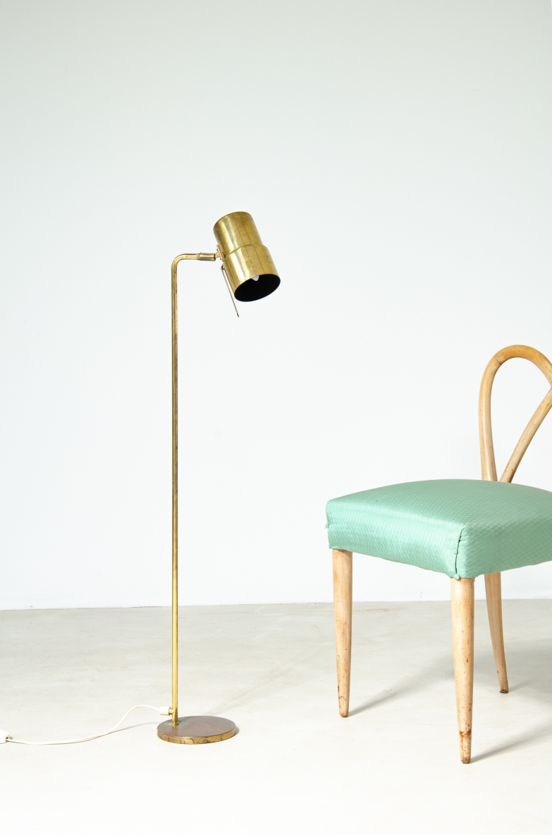 Hans-Agne Jakobsson  Floor lamp mod. G-154 in brass.  Prod. Hay, Sweden, 1950s.