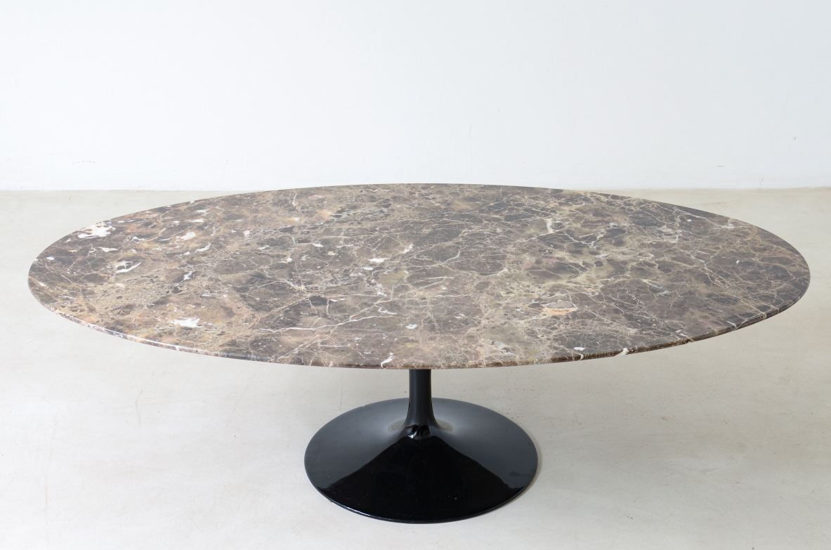 Eero Saarinen & Knoll International  "Tulip" Oval Marble Coffee Table