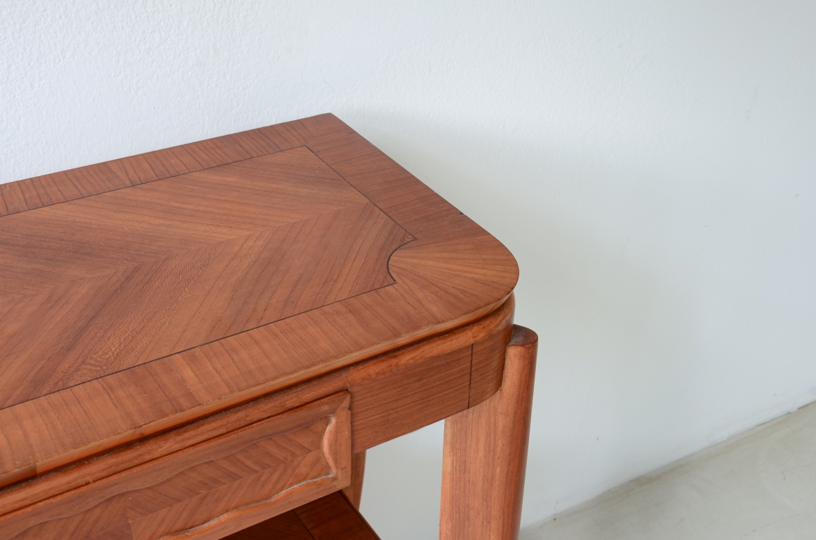 Console "Servante" in ciliegio a tre cassetti, Manifattura italiana 1940ca. Console