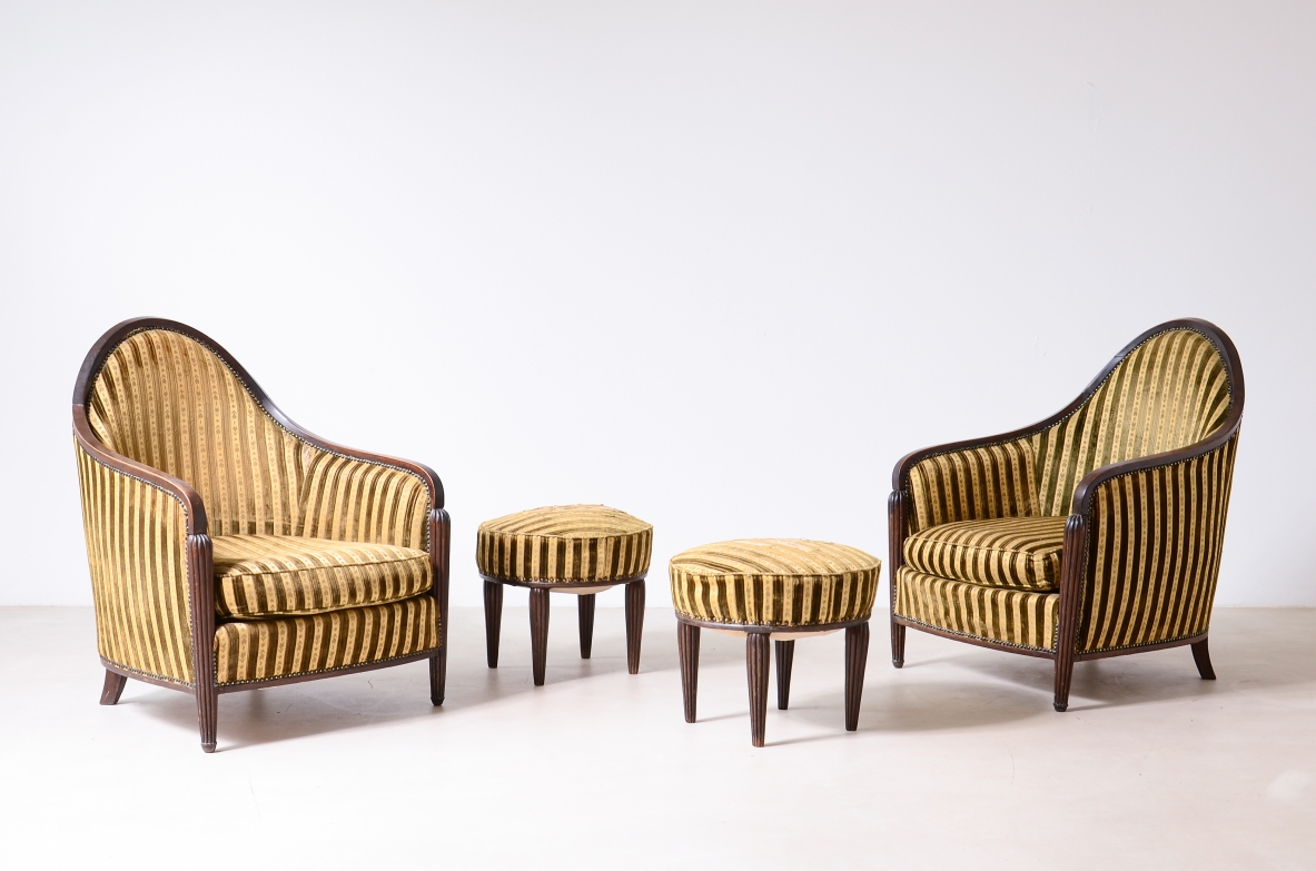 Coppia di eleganti poltrone Francia, epoca Art Deco, 1930ca.