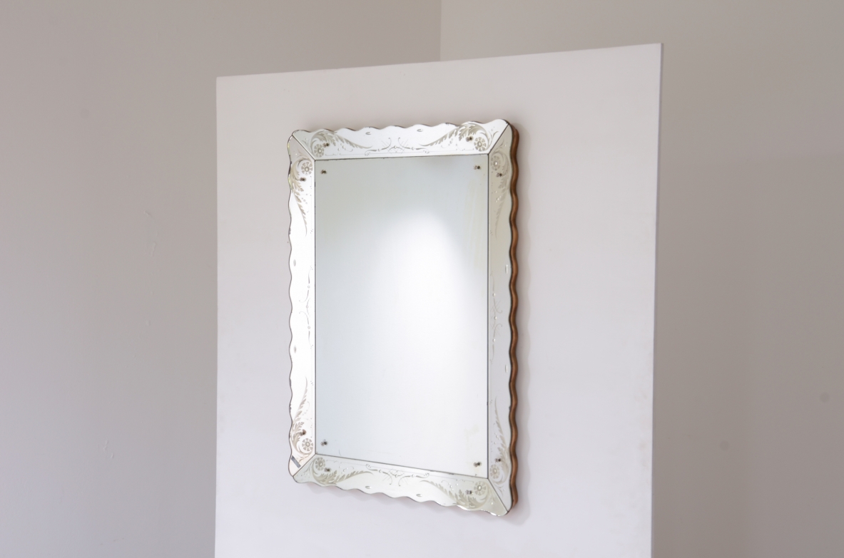 Pietro Chiesa Large mirror Fontana Arte manufacture ca.1930s-40s.