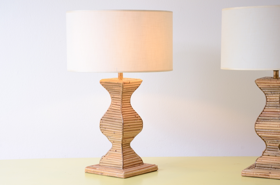 Coppia di grandi lampade da tavolo Manifattura Vivai del Sud, 1960ca