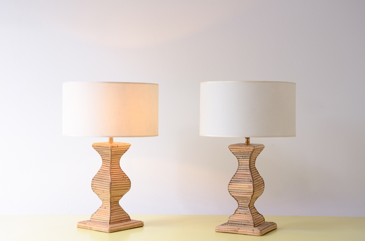Coppia di grandi lampade da tavolo Manifattura Vivai del Sud, 1960ca