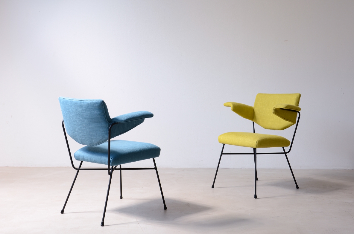 Pair of "Urania" model armchairs designed by BBPR. Arflex, Italy, 1954