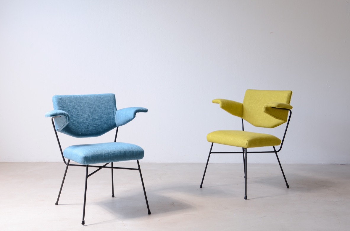 Pair of "Urania" model armchairs designed by BBPR. Arflex, Italy, 1954