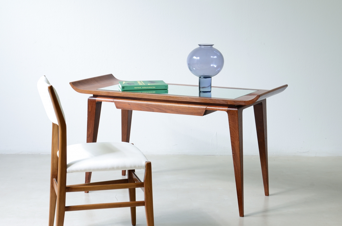 Fontana Arte Milano  Splendid walnut console/desk, Fontana Arte, 1940.