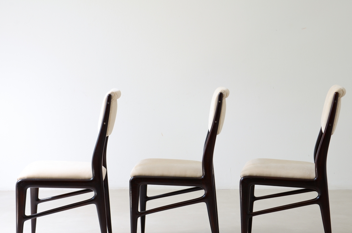 Ico Parisi Six shaped wooden chairs, Made in 1950.