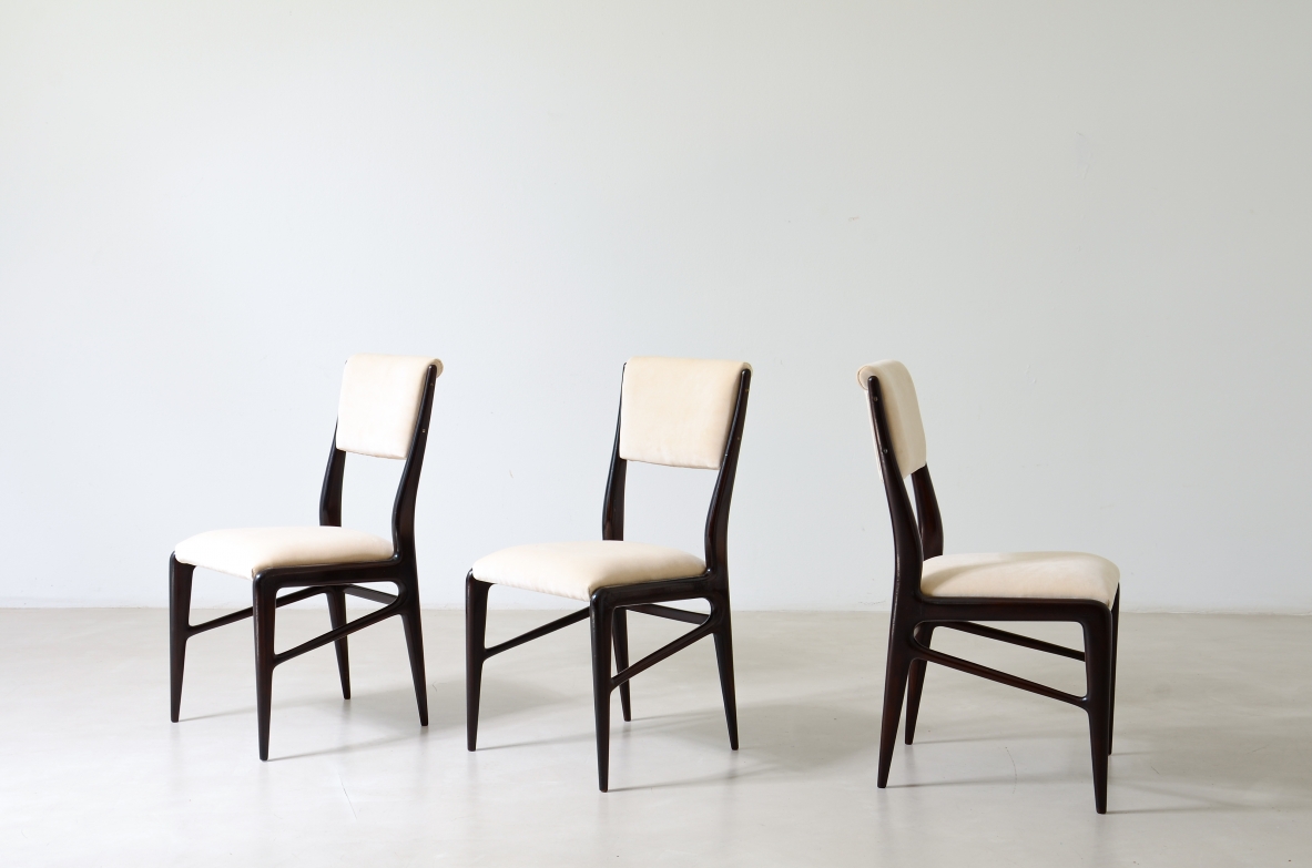 Ico Parisi Six shaped wooden chairs, Made in 1950.