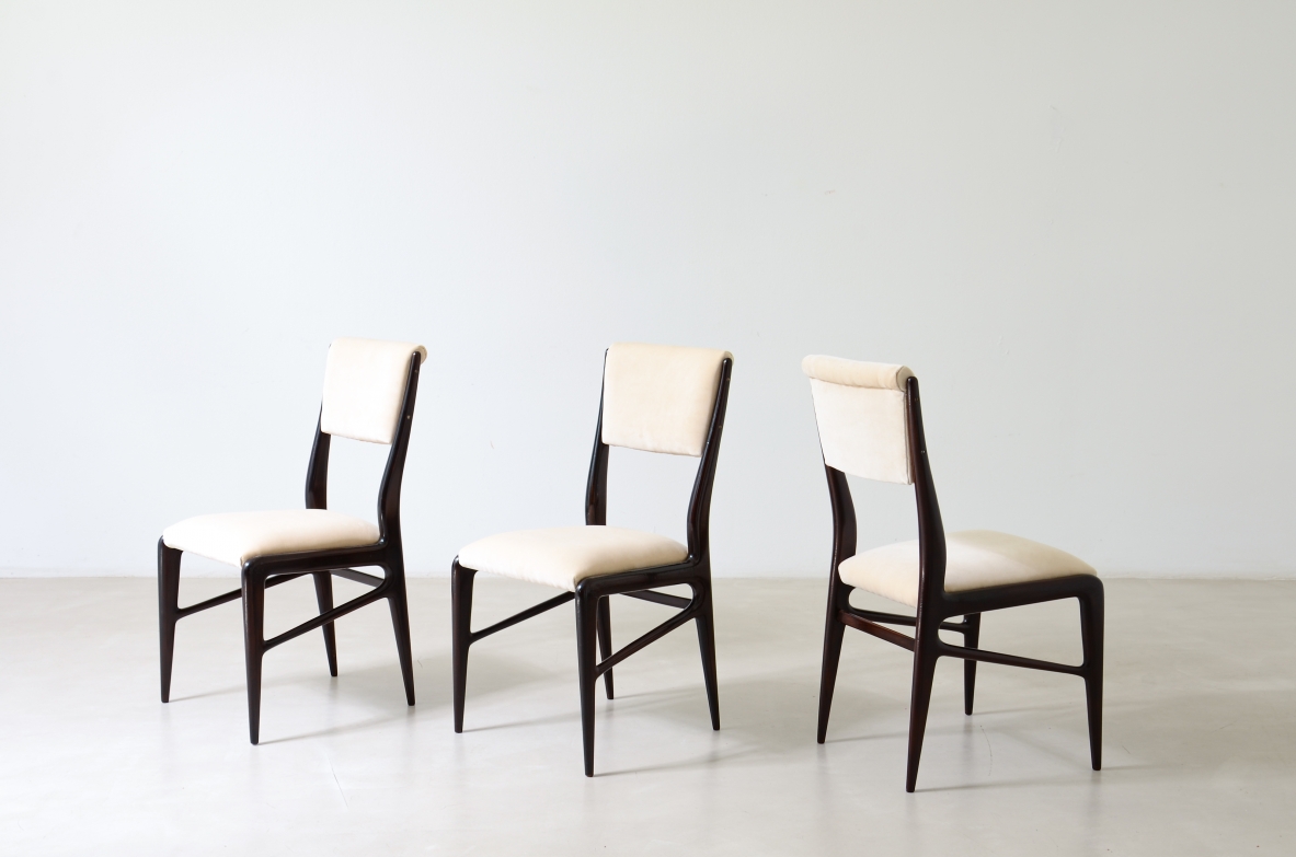 Ico Parisi Six shaped wooden chairs, Made in 1950.