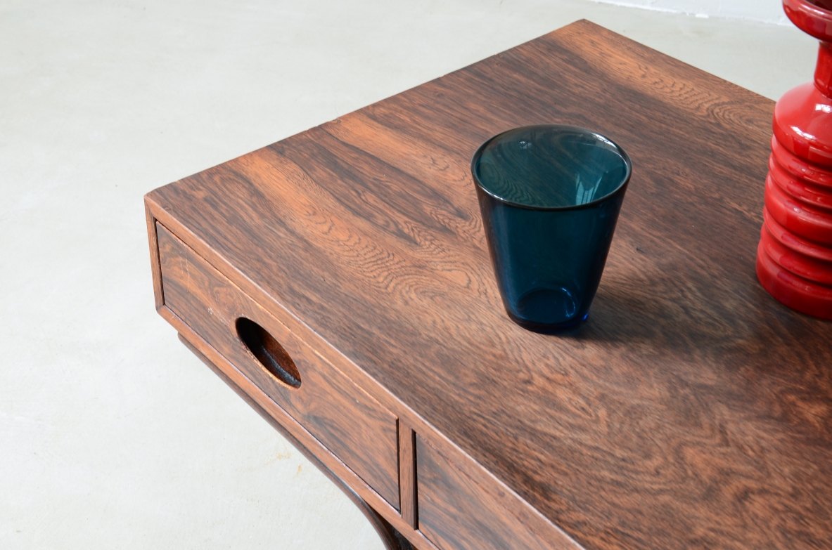 Gianfranco Frattini, Rare coffee table with four drawers. Bernini manufacture, 1957.