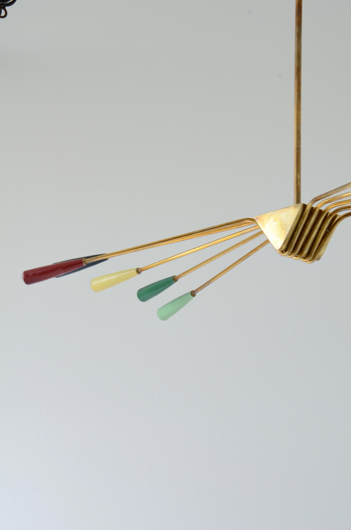 Oscar Torlasco  Grande lampadario a 10 luci. Produzione Lumi anni 50.
