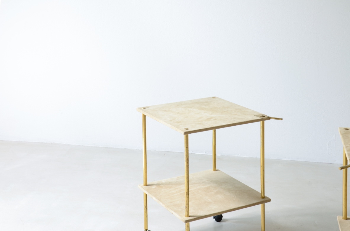 Ignazio Gardella/Luigi Caccia Dominioni, Coppia di tavolini in ottone Azucena 1955