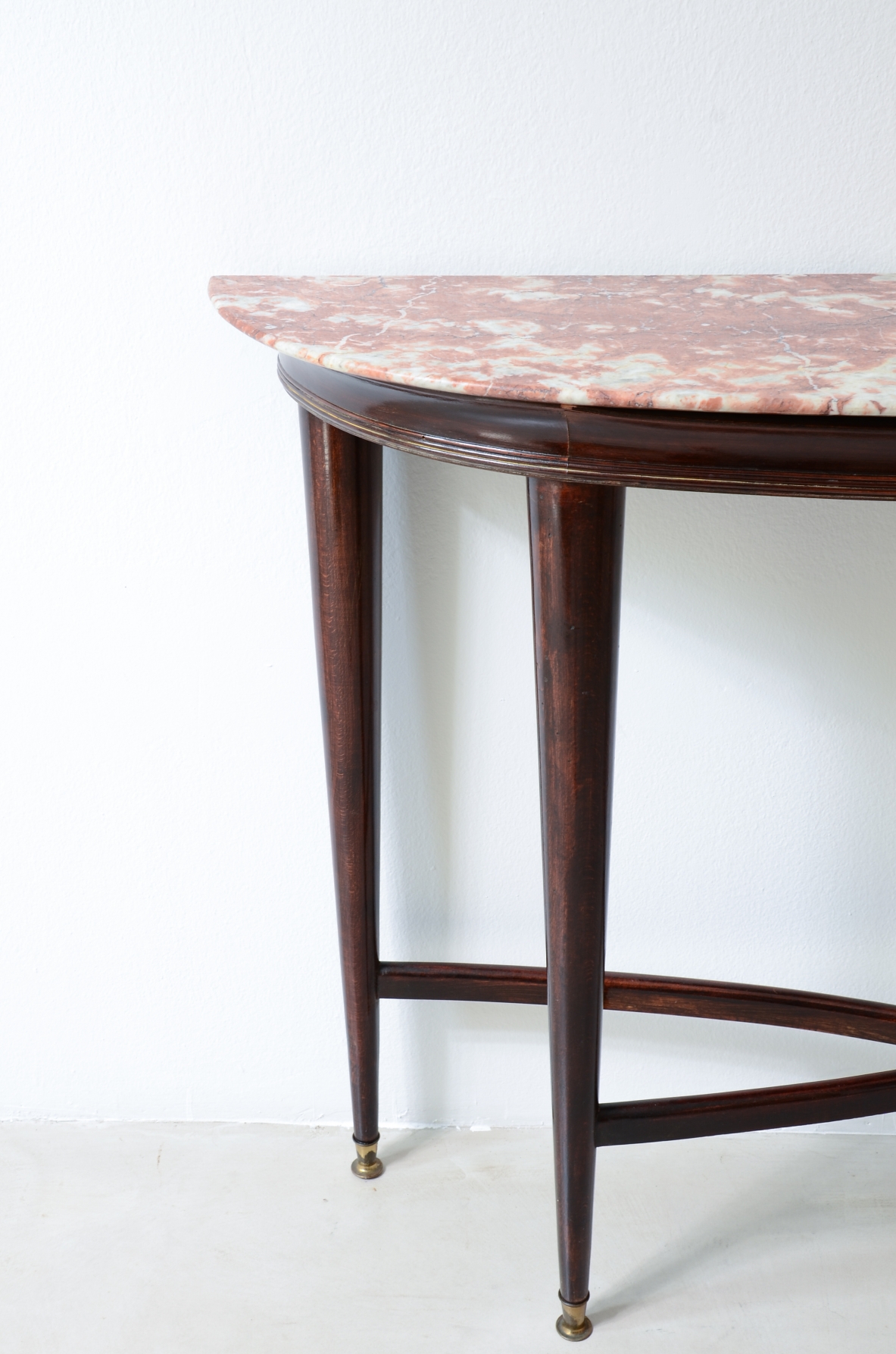 Paolo Buffa Elegant mahogany console table with marble top, 1940's