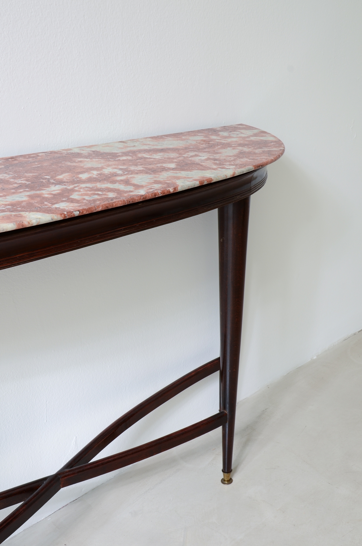 Paolo Buffa Elegant mahogany console table with marble top, 1940's
