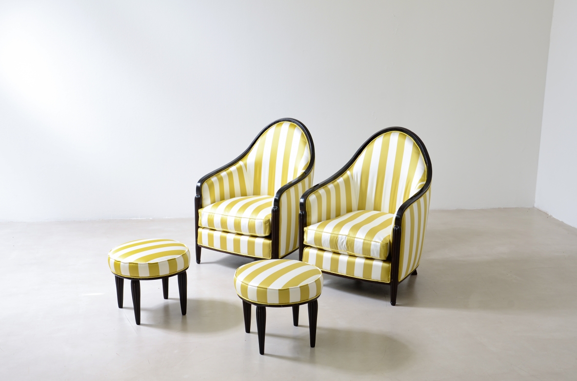 Coppia di eleganti poltrone Francia, epoca Art Deco, 1930ca.