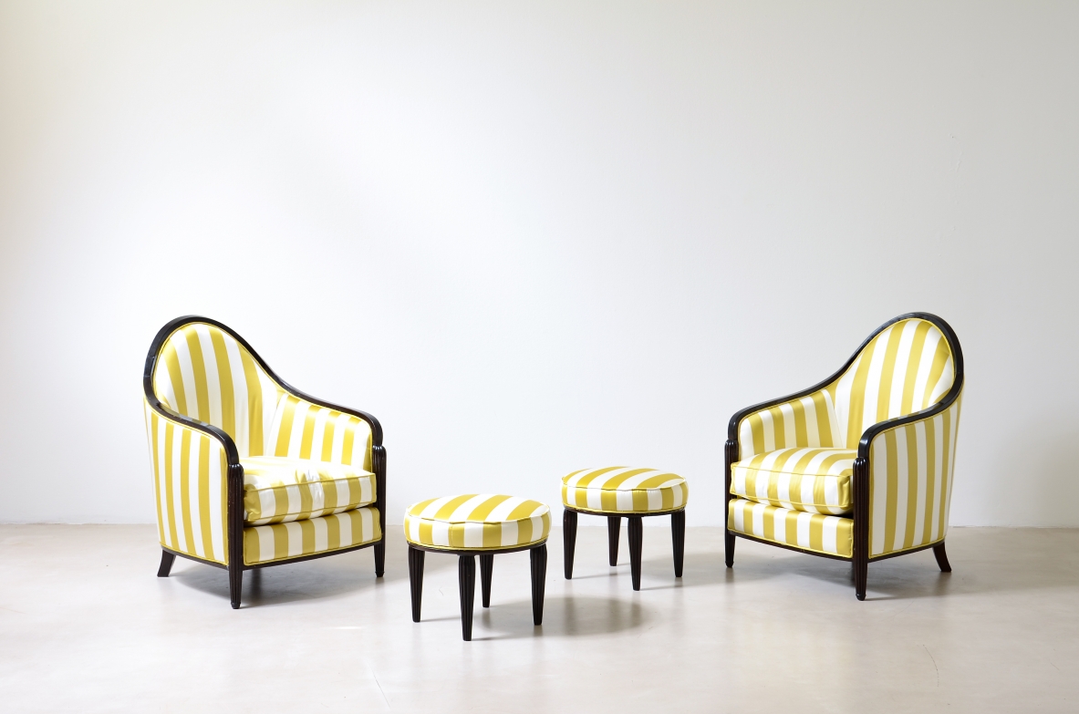 Coppia di eleganti poltrone Francia, epoca Art Deco, 1930ca.