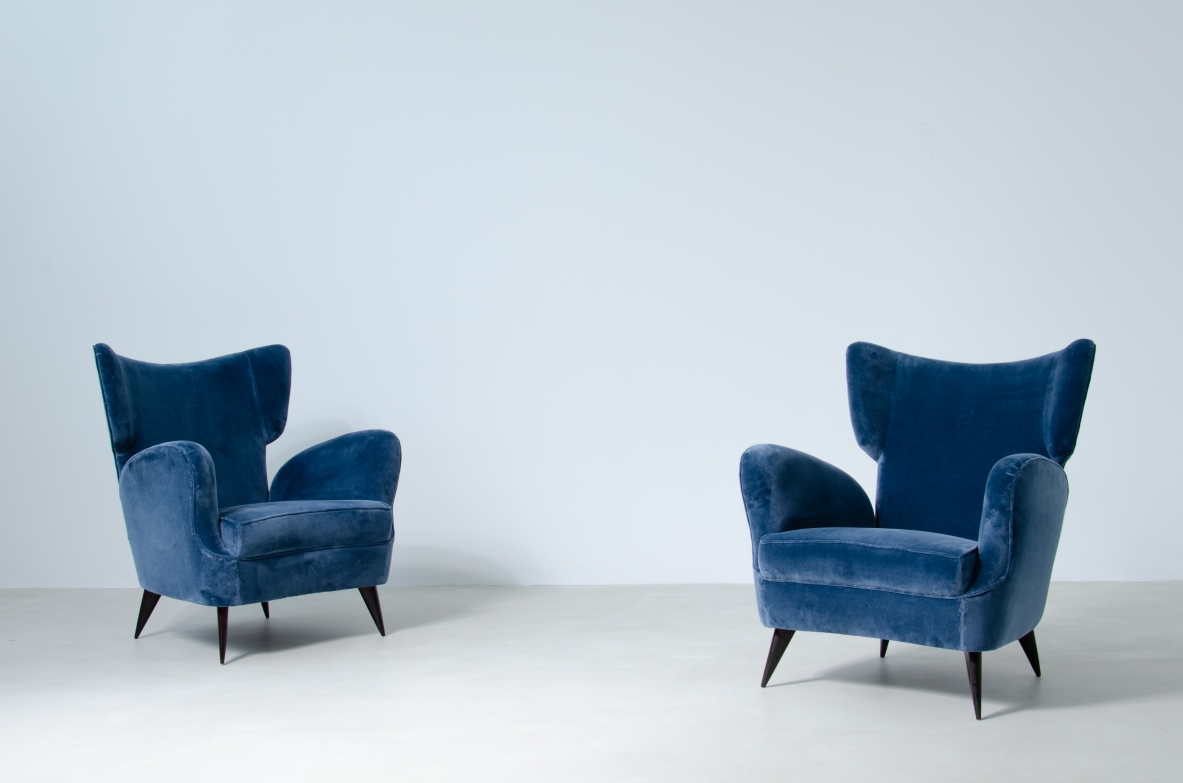 Carlo Rava, stunning pair of 1950's armchairs.