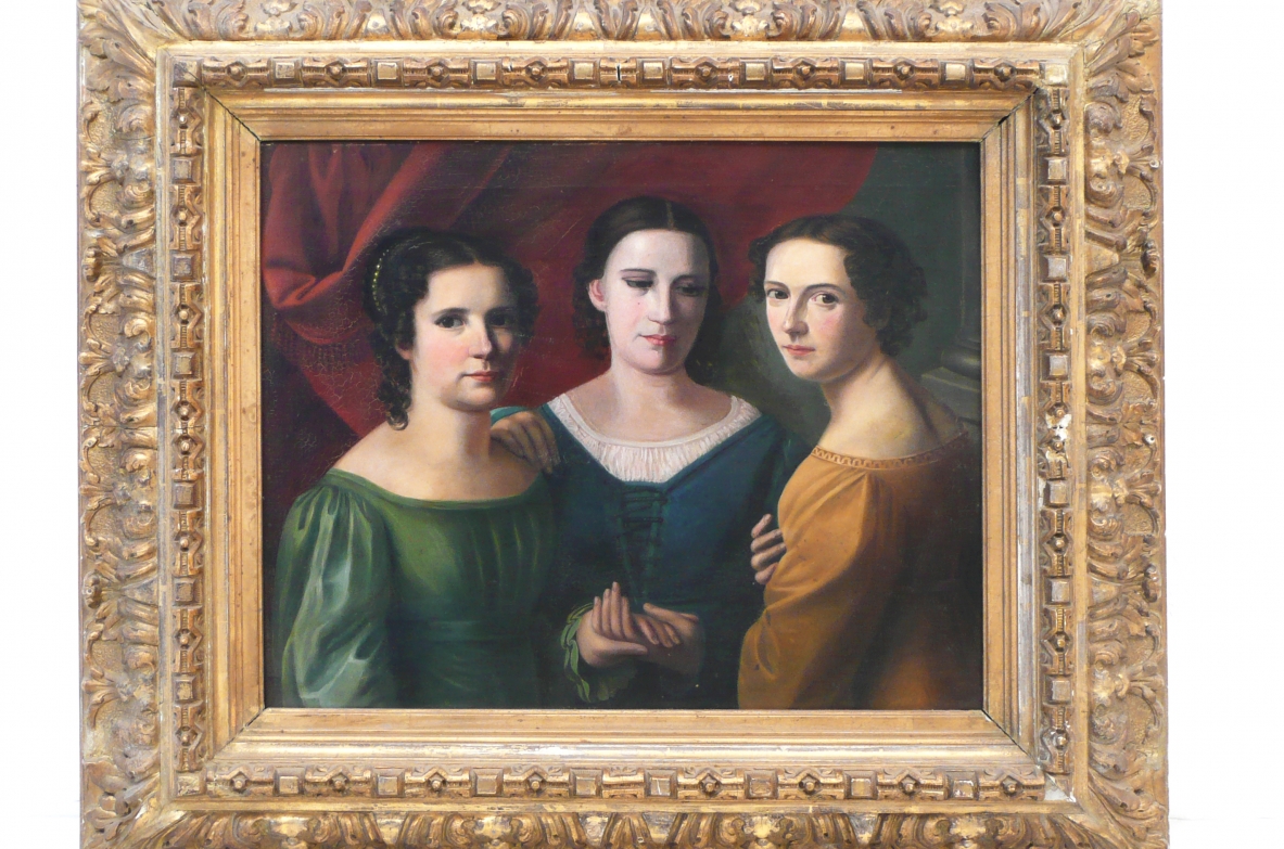 Peace", portrait of three ladies shaking their hands