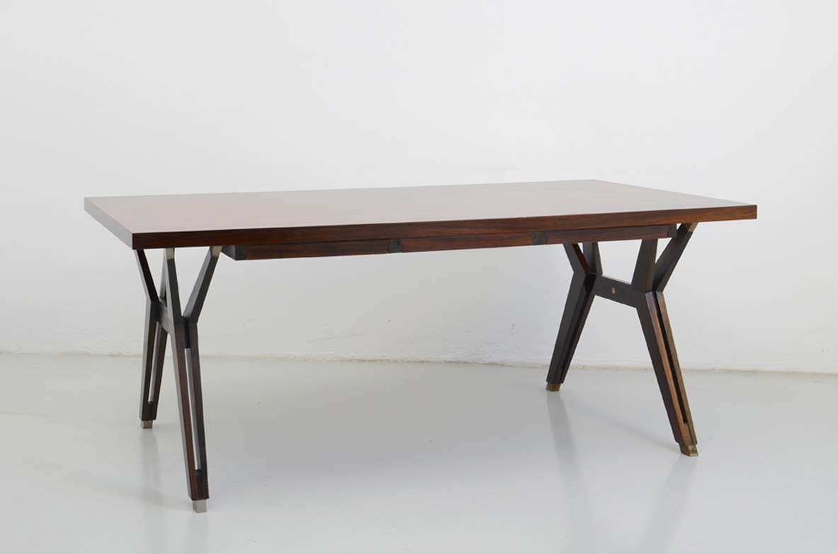 Ico Parisi, 1960's writing table in macassar wood
