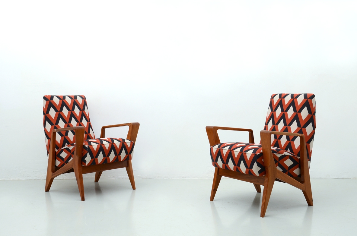 1950's Original Italian vintage pair of armchairs