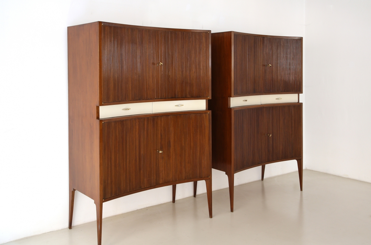 Pair of sideboards with wooden frame, Italy 1950ca.