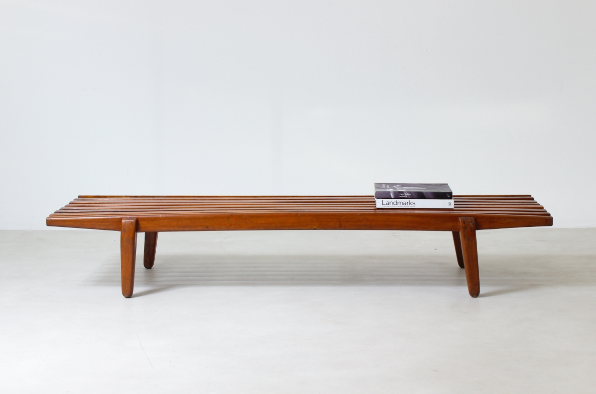 Bench in teak wood. Italian manufacture, 1960's.