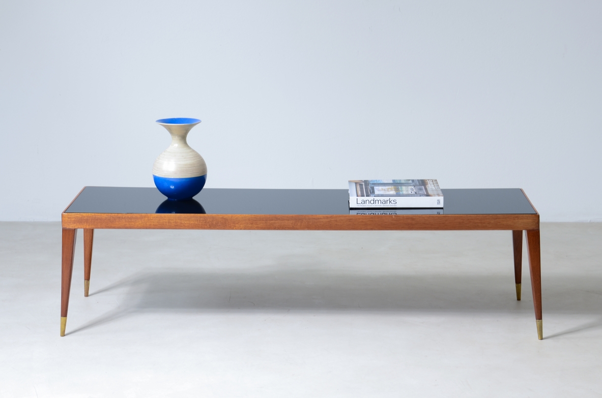 Low table in teak wood. Italian manufacture, 1950's