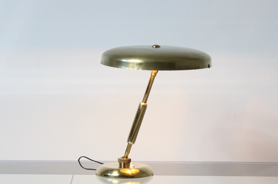Brass table lamp. Italian manufacture, 1940's.