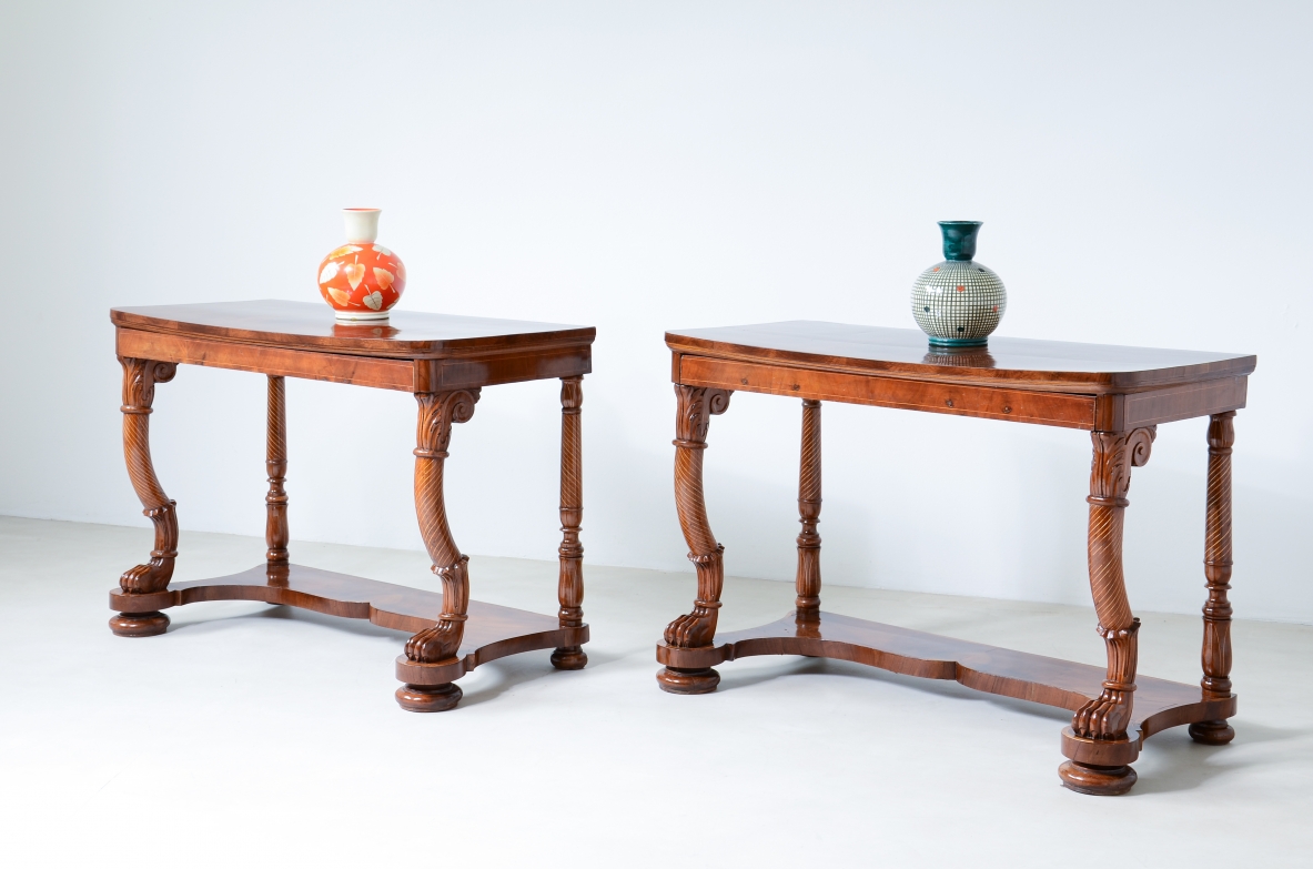 Rare pair of Charles X console tables 1830