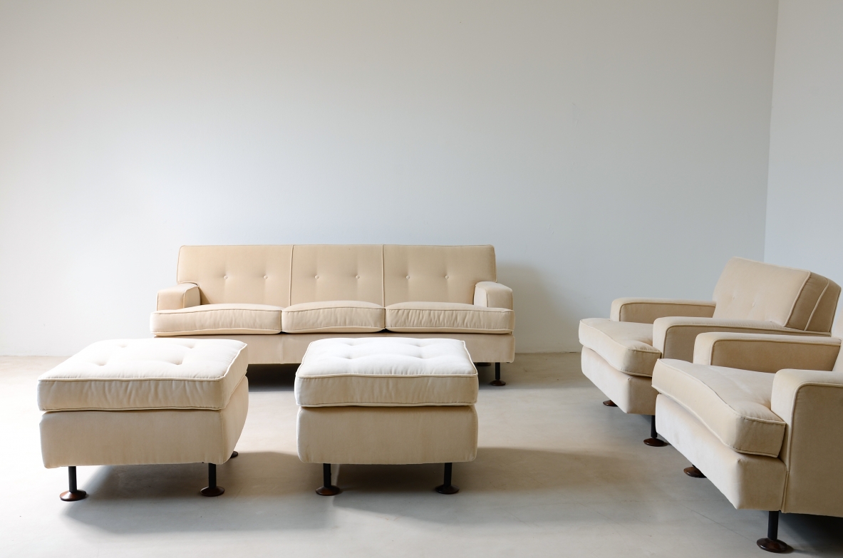 Marco Zanuso "Square" model living room  Arfllex production 1962.