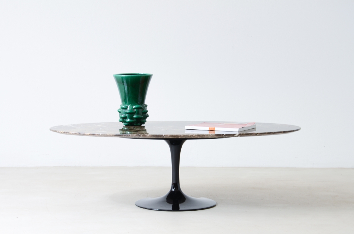 Eero Saarinen & Knoll International  "Tulip" Oval Marble Coffee Table