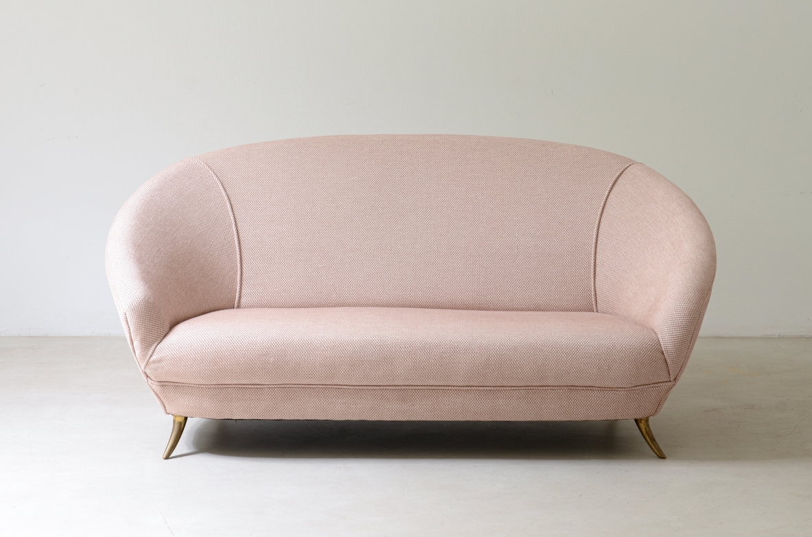 I.S.A. Bergamo  Elegant two-seater sofa with bronze feet.