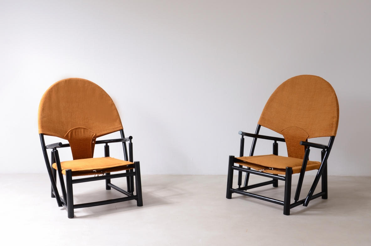 Werther Toffoloni and Piero Palange  Pair of armchairs in lacquered wood. Germa, Italy, 1972.
